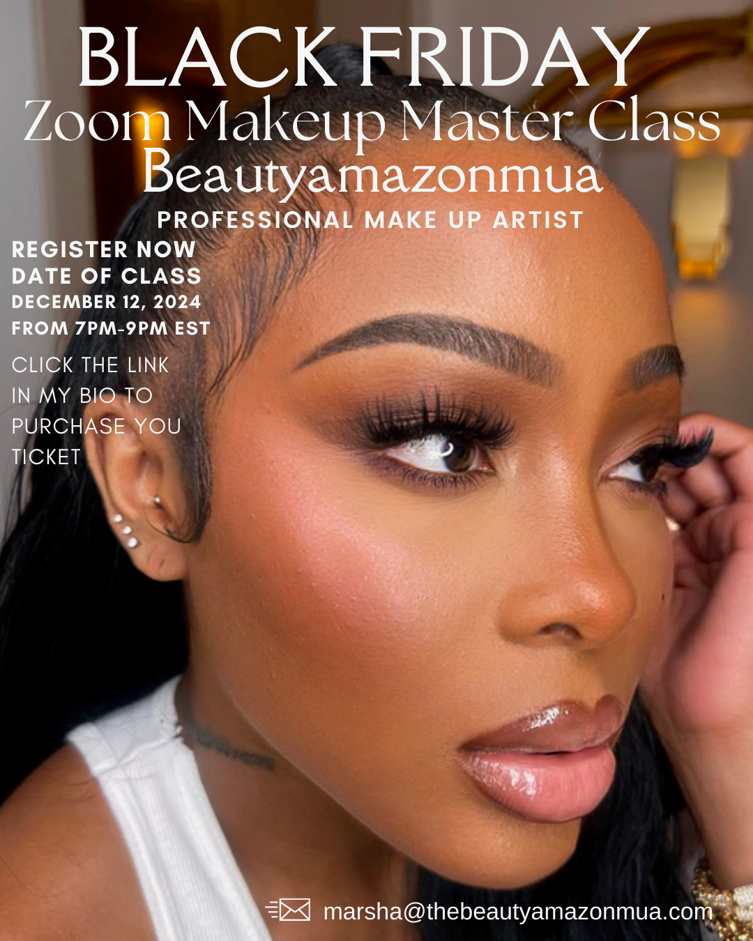 BLACK FRIDAY MAKEUP ZOOM CLASS December 12th 7pm-9pm (2 hour Class)