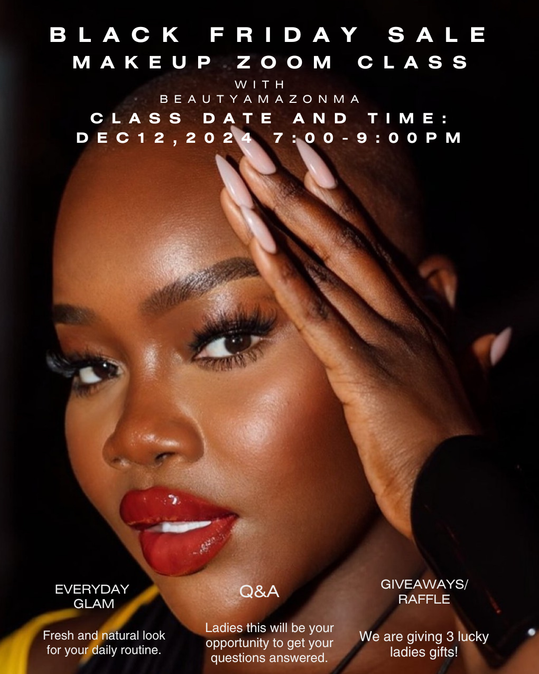 BLACK FRIDAY MAKEUP ZOOM CLASS December 12th 7pm-9pm (2 hour Class)